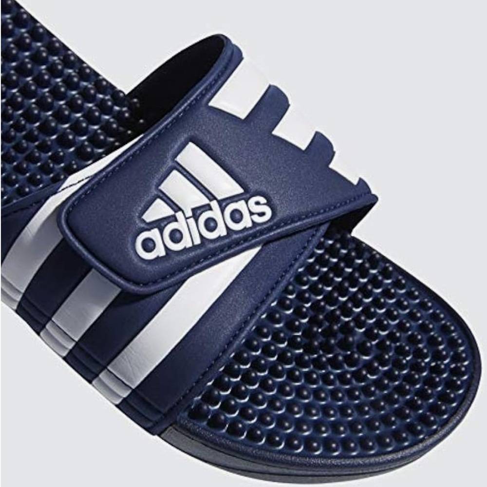 Adidas Navy and White Comfort Slides